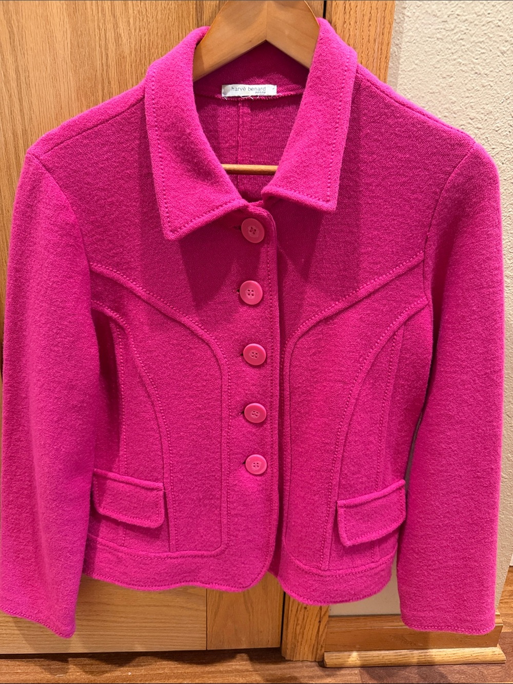 Harve Benard Bright Pink Tailored Button Jacket-vintage